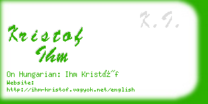 kristof ihm business card